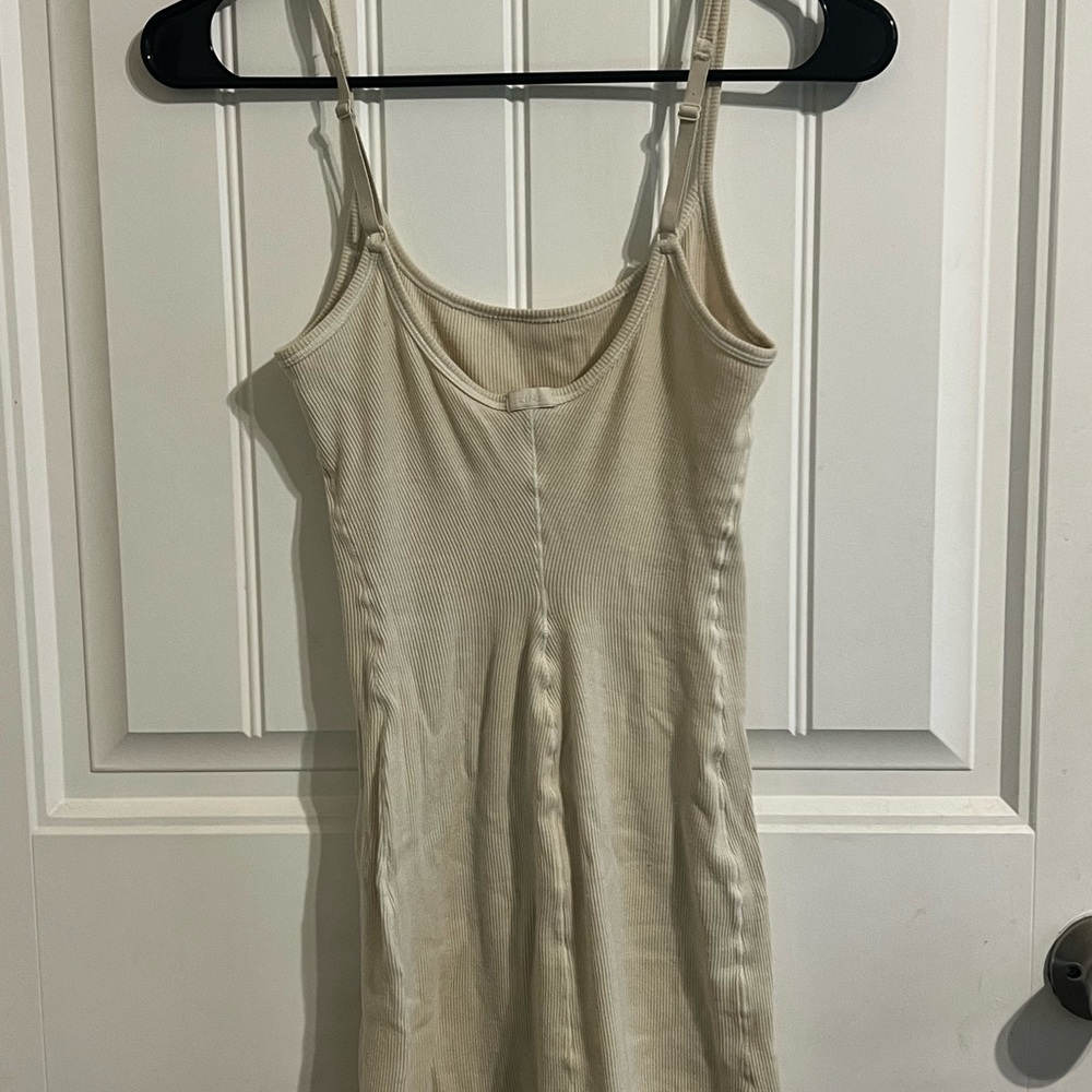 SKIMS XS Cream Ribbed Sleeveless Dress